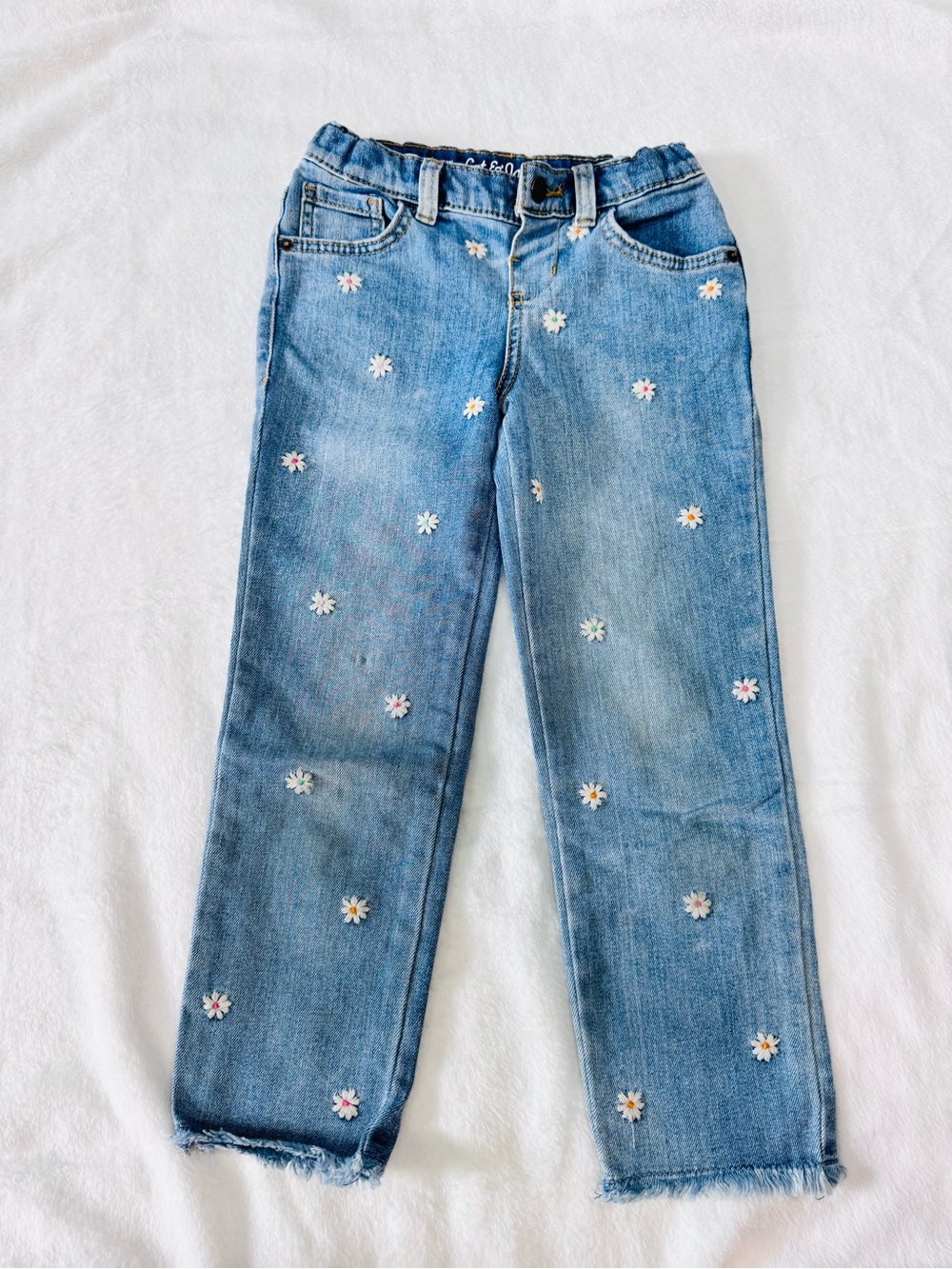 Cat & Jack Light Blue Daisy Straight Leg Jeans